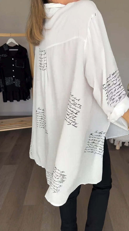 Callista™ - Camisa de botones con diseño manuscrito