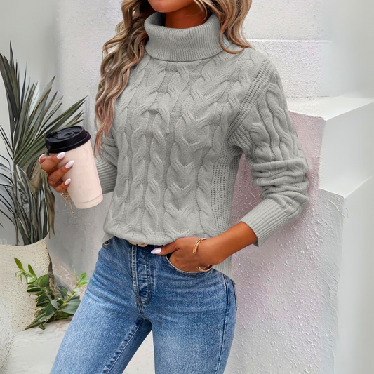 Emma - Suéter de punto de moda con cuello alto