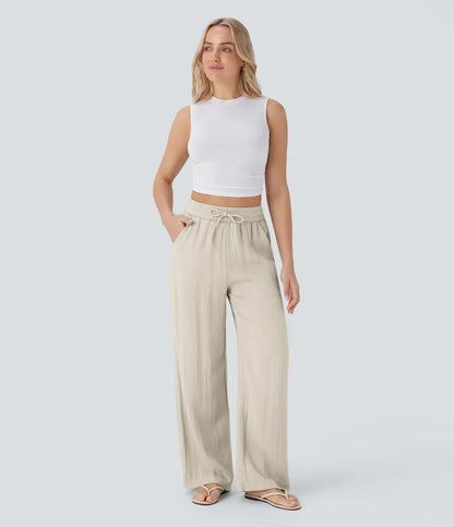 Pantalones de lino elegantes Zafeiria
