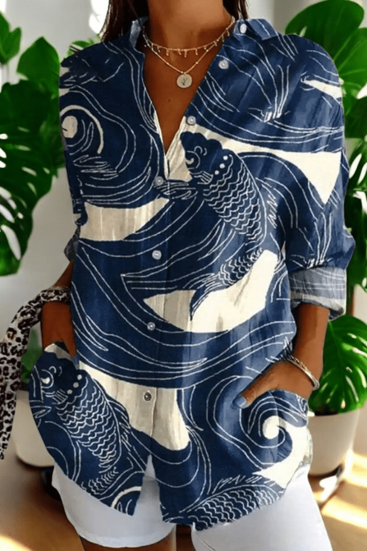 Blusa Floral Midnight Koi