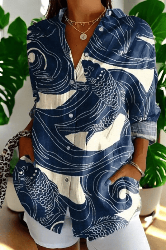 Blusa Floral Midnight Koi