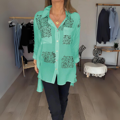 Callista™ - Camisa de botones con diseño manuscrito