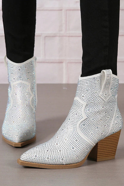 PAULA | Botas elegantes con patchwork y cremallera