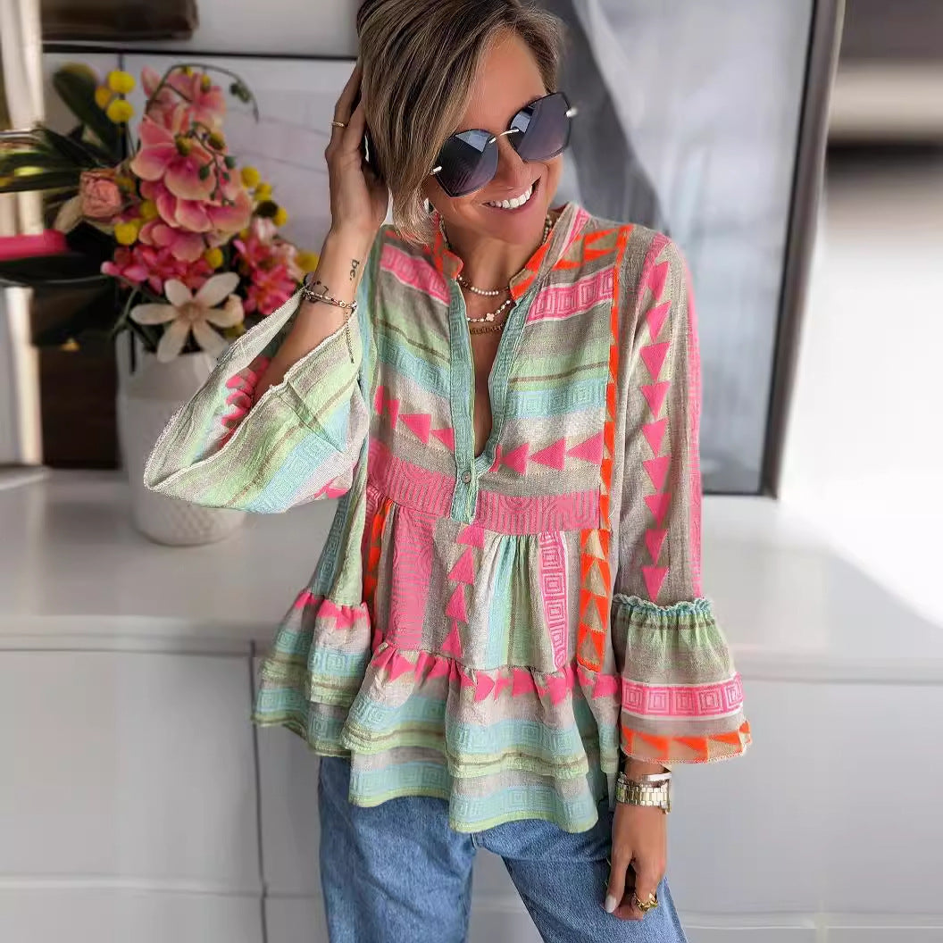 Tess™ - Blusa de estampado bohemio