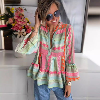 Tess™ - Blusa de estampado bohemio
