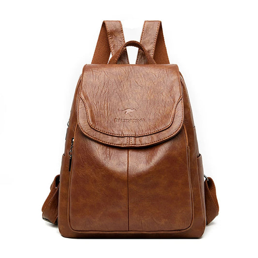 Greta - Mochila antirrobo de cuero