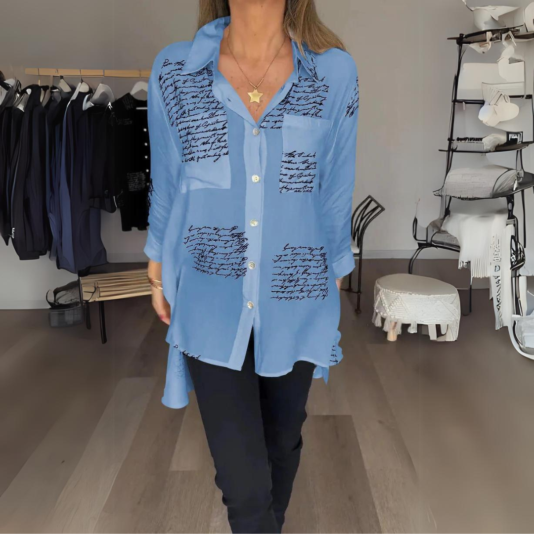 Callista™ - Camisa de botones con diseño manuscrito