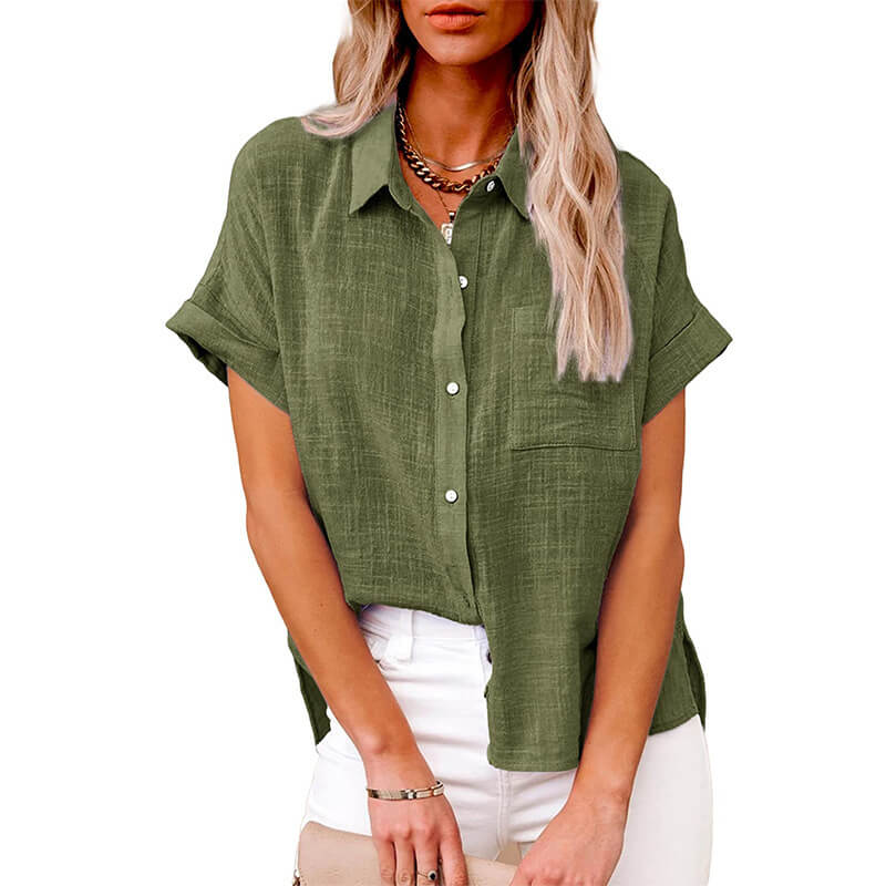 Adelene™ - Blusa clásica de botones y atemporal
