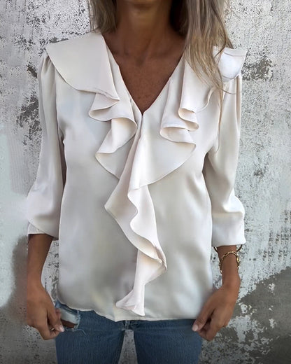 Genessa™ - Blusa de Volantes Suave