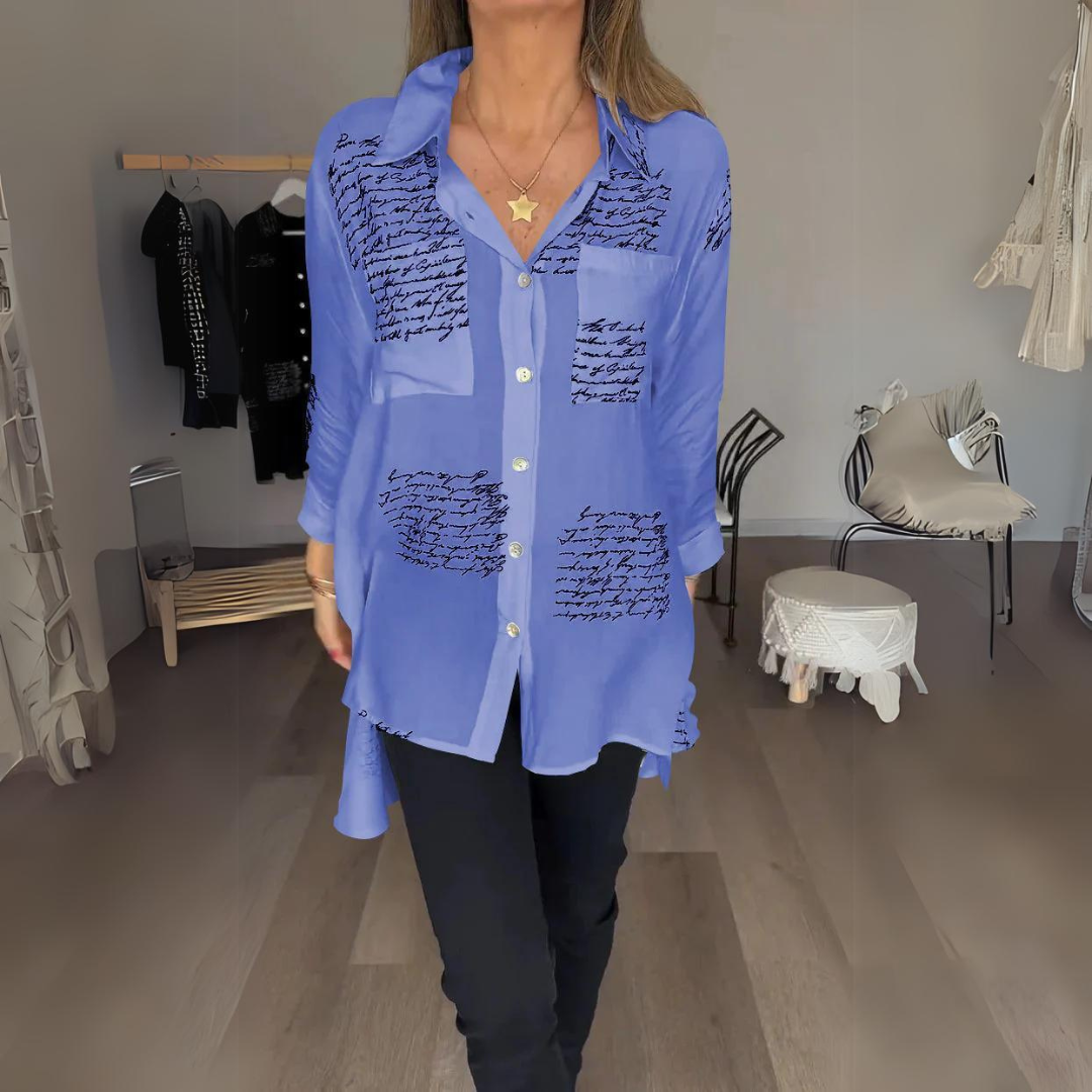 Callista™ - Camisa de botones con diseño manuscrito