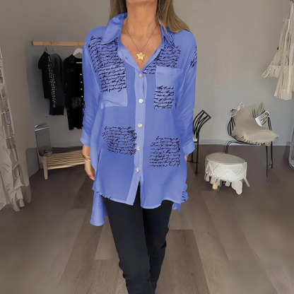 Callista™ - Camisa de botones con diseño manuscrito