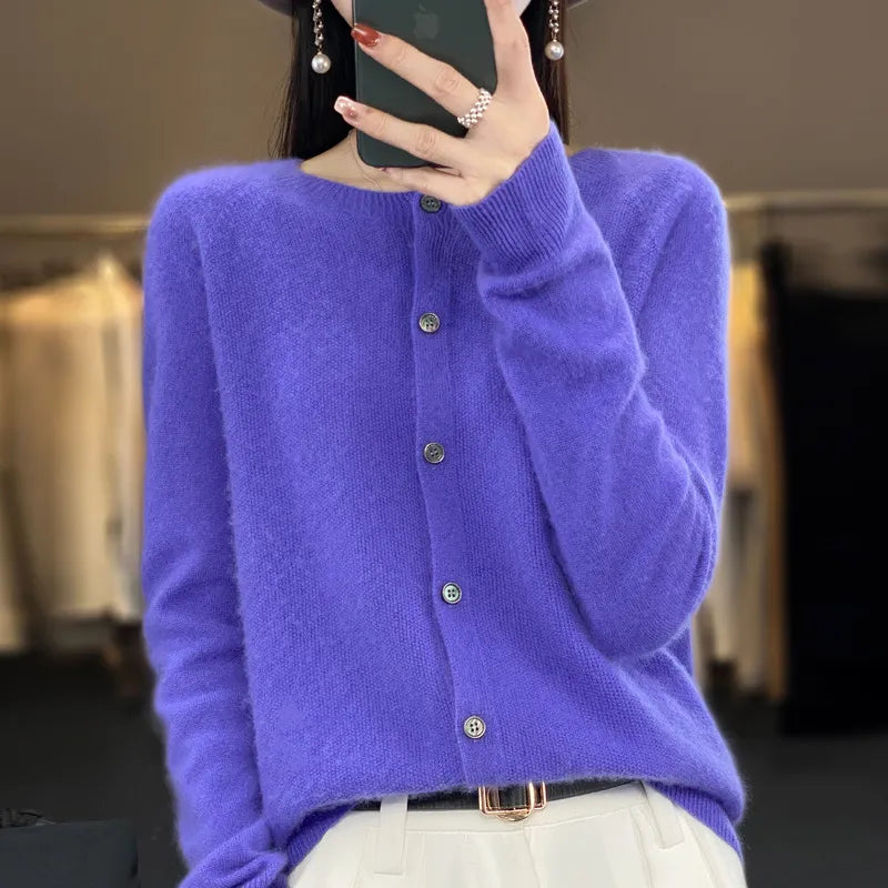 Rhea | Cárdigan ligero de merino para mujer | Clásico para el día a día