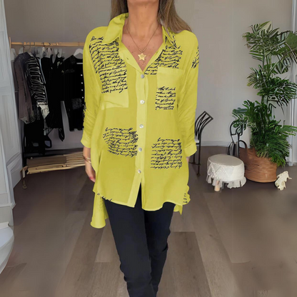 Callista™ - Camisa de botones con diseño manuscrito