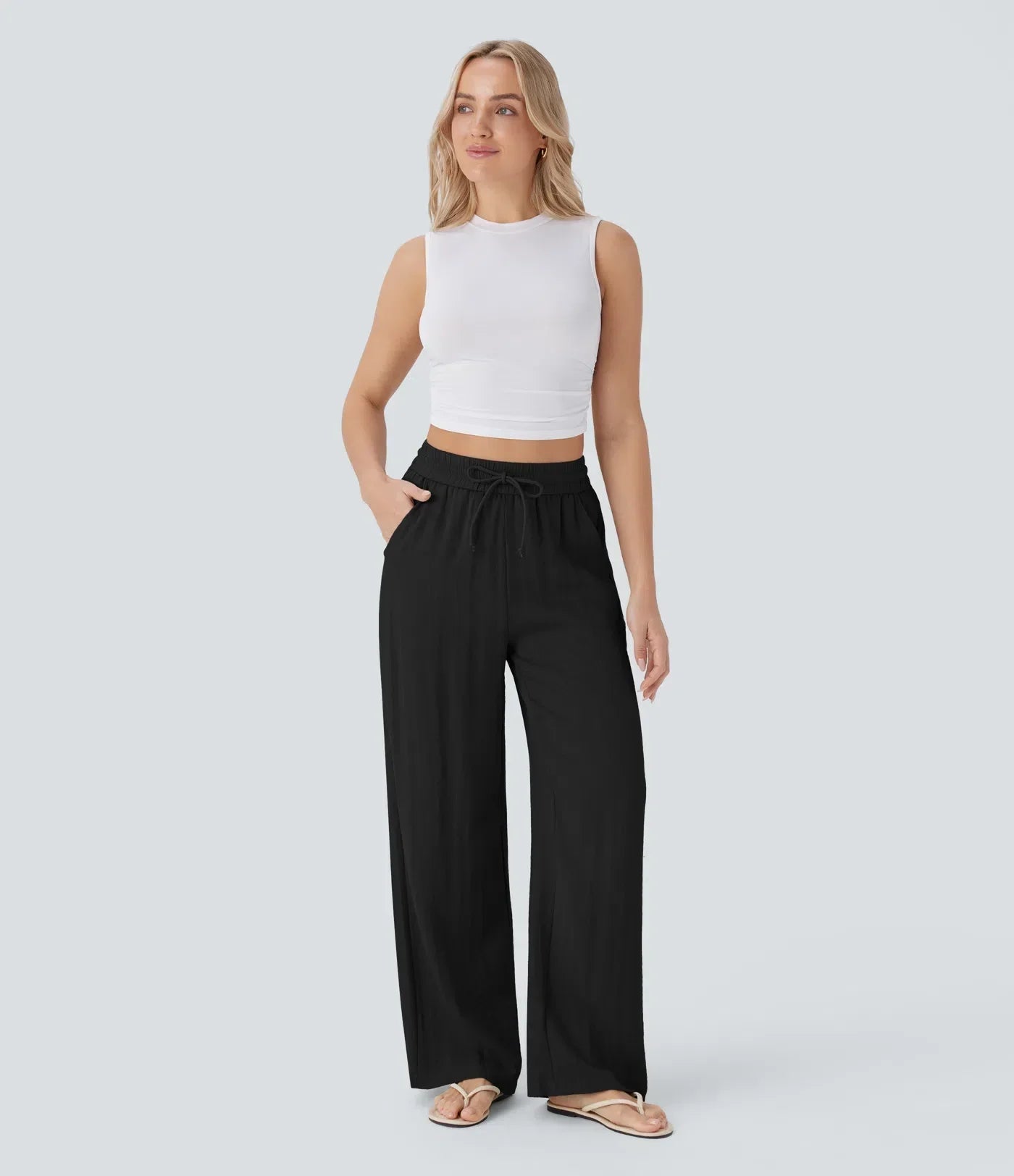 Pantalones de lino elegantes Zafeiria
