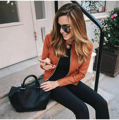 Sophia™ - Chaqueta de cuero italiana