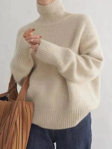 Amaya - Suéter Elegante de Cuello Alto Suave