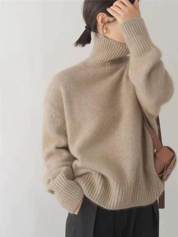 Amaya - Suéter Elegante de Cuello Alto Suave