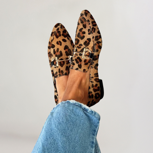 MILENA | MOCASINES ELEGANTES CON PATRÓN Y SUTIL TACÓN