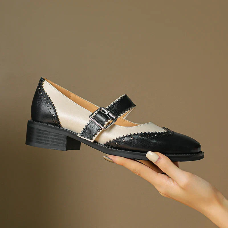 Miana de Cuero Zapatos Mary Janes