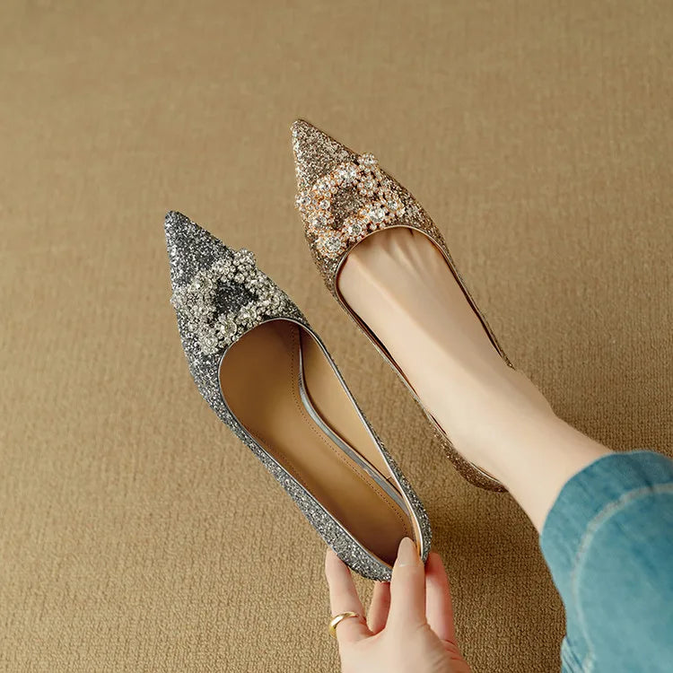 Zapatos de tacón glitter Gloria