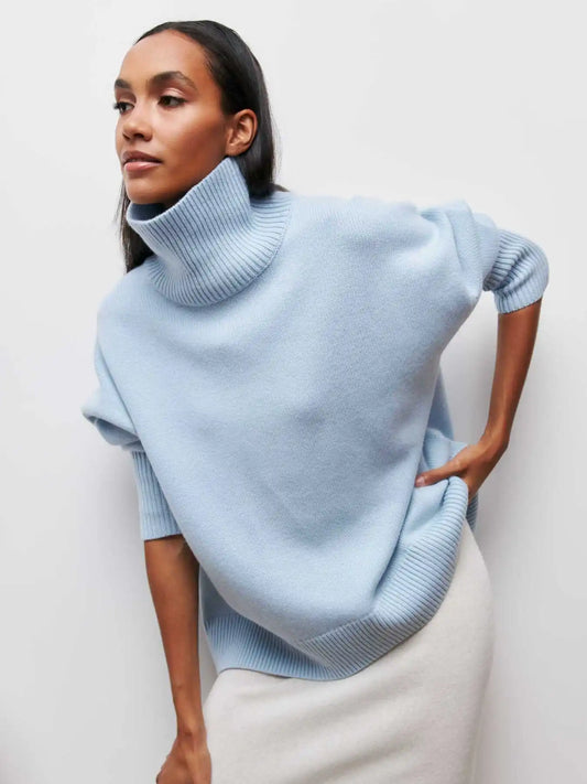 Eden - Suéter de punto con cuello alto oversized y elegante