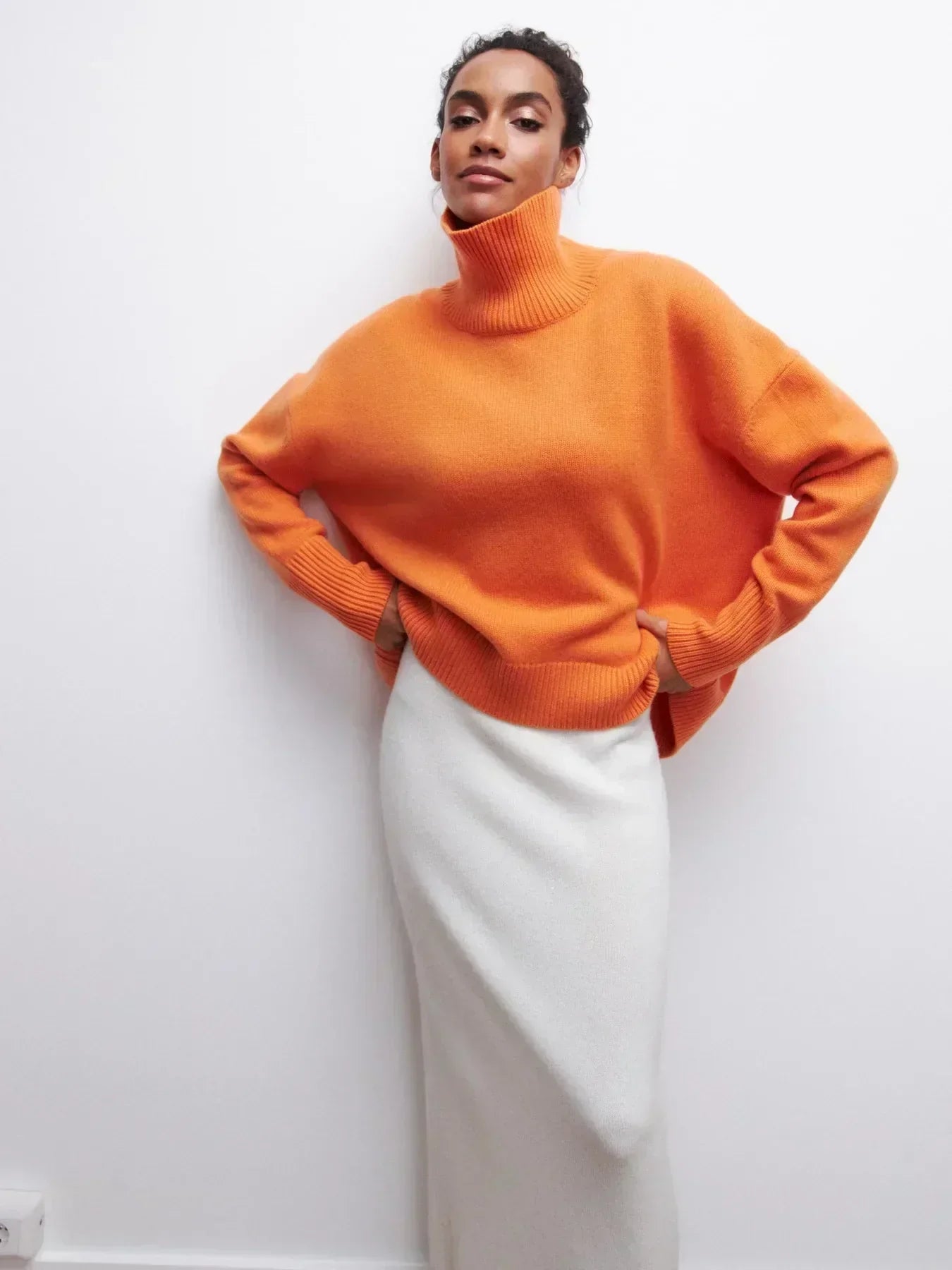 Eden - Suéter de punto con cuello alto oversized y elegante
