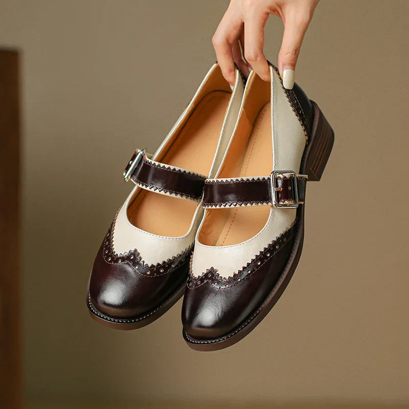 Miana de Cuero Zapatos Mary Janes