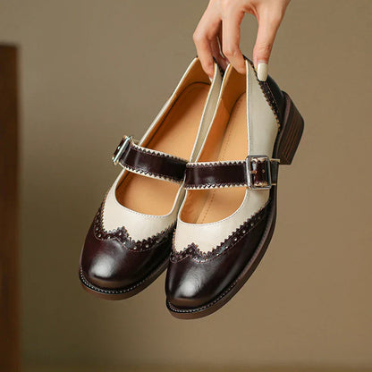Miana de Cuero Zapatos Mary Janes