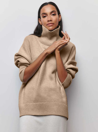 Eden - Suéter de punto con cuello alto oversized y elegante
