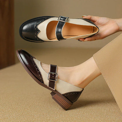 Miana de Cuero Zapatos Mary Janes