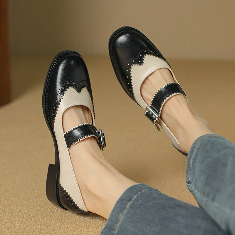 Miana de Cuero Zapatos Mary Janes