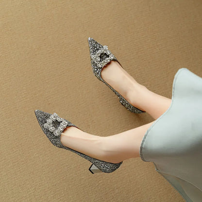 Zapatos de tacón glitter Gloria