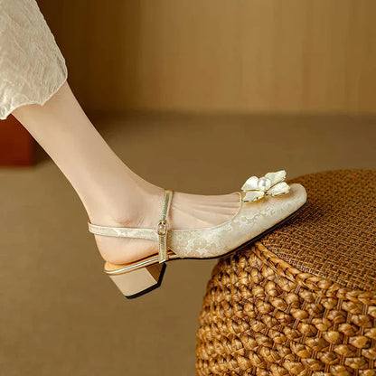 Zapatos de tacón tipo slingback de inspiración genuina