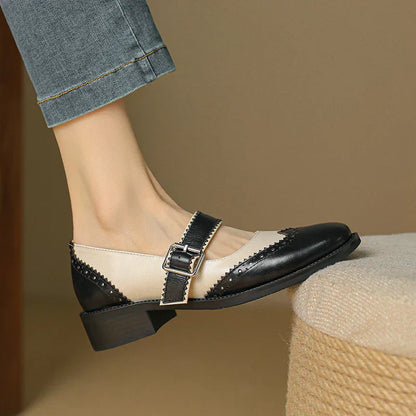Miana de Cuero Zapatos Mary Janes