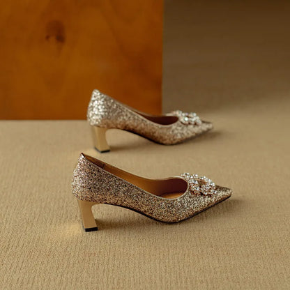 Zapatos de tacón glitter Gloria