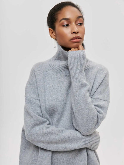 Eden - Suéter de punto con cuello alto oversized y elegante