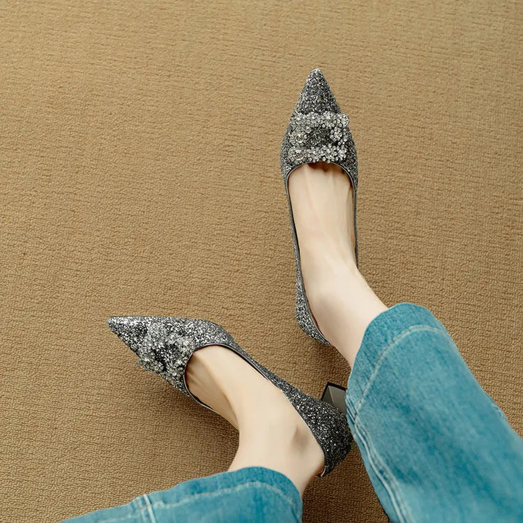Zapatos de tacón glitter Gloria
