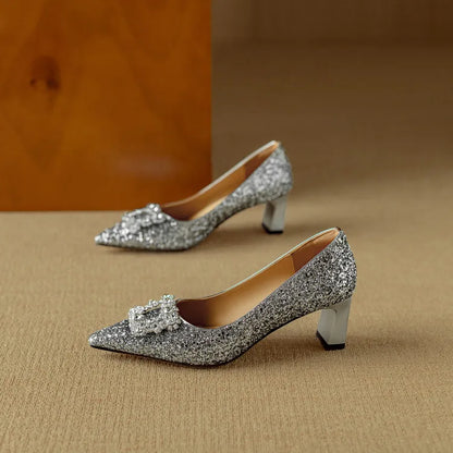 Zapatos de tacón glitter Gloria