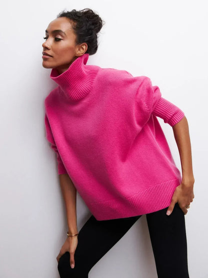 Eden - Suéter de punto con cuello alto oversized y elegante