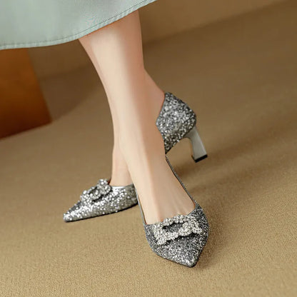 Zapatos de tacón glitter Gloria