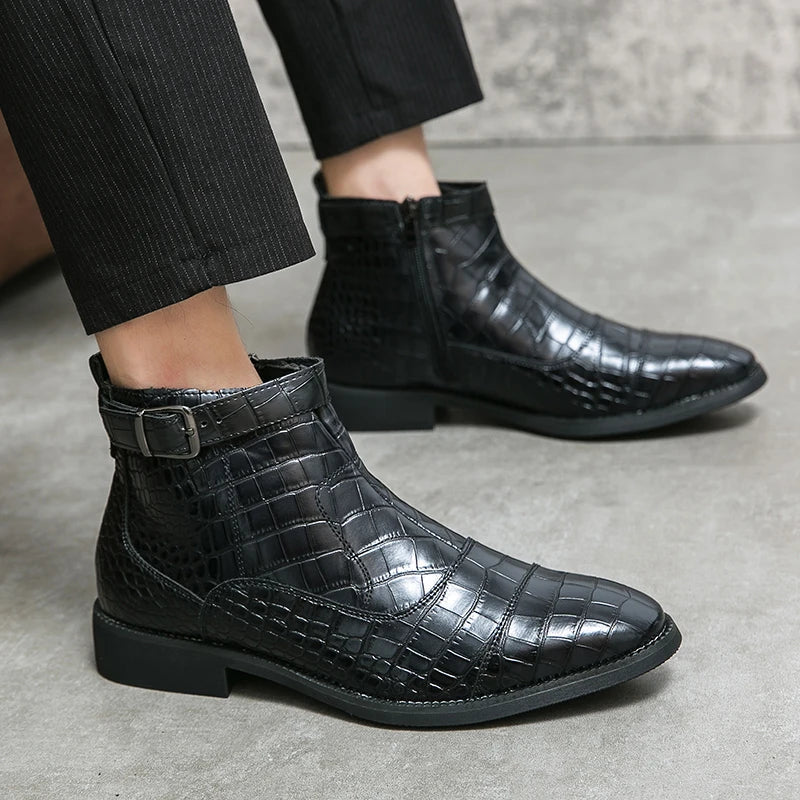Baron | Botines de cuero con hebilla