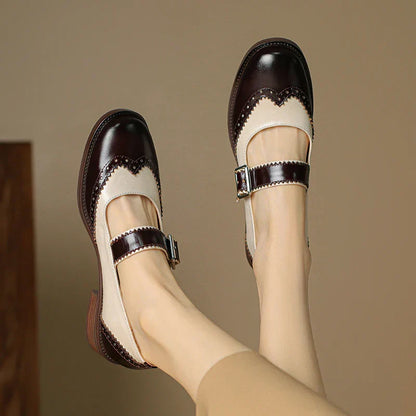 Miana de Cuero Zapatos Mary Janes