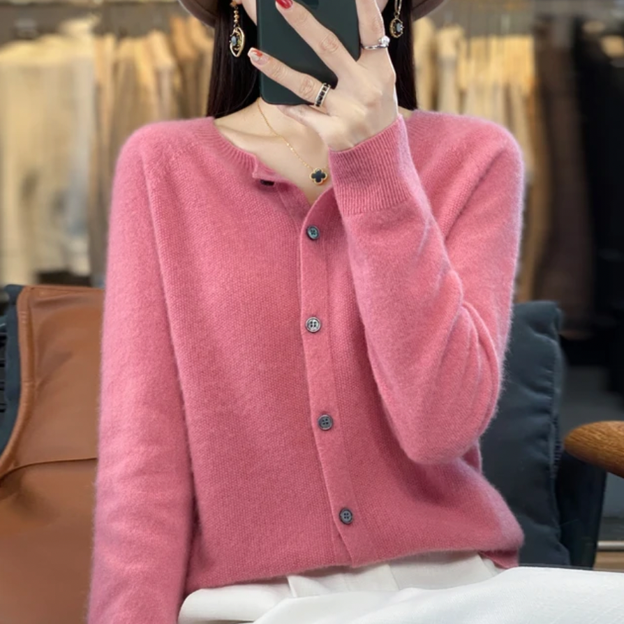 Rhea | Cárdigan ligero de merino para mujer | Clásico para el día a día