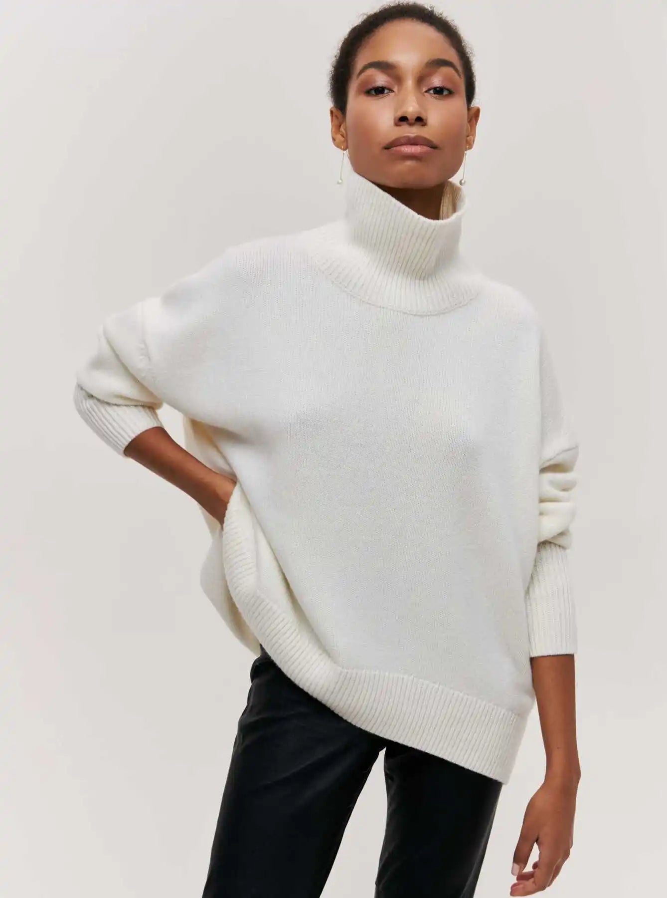 Eden - Suéter de punto con cuello alto oversized y elegante