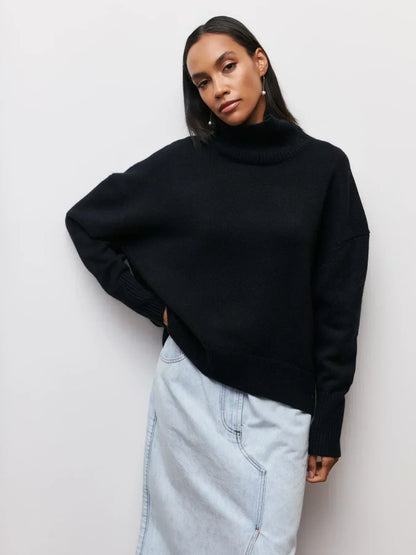 Eden - Suéter de punto con cuello alto oversized y elegante