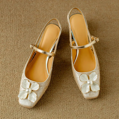 Zapatos de tacón tipo slingback de inspiración genuina