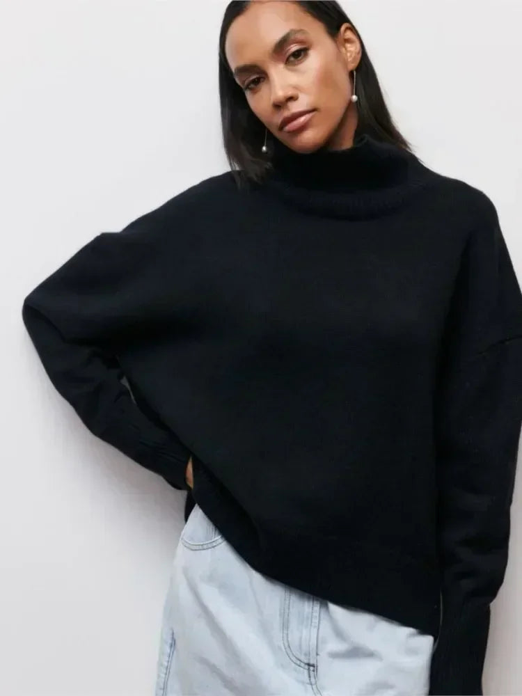 Eden - Suéter de punto con cuello alto oversized y elegante