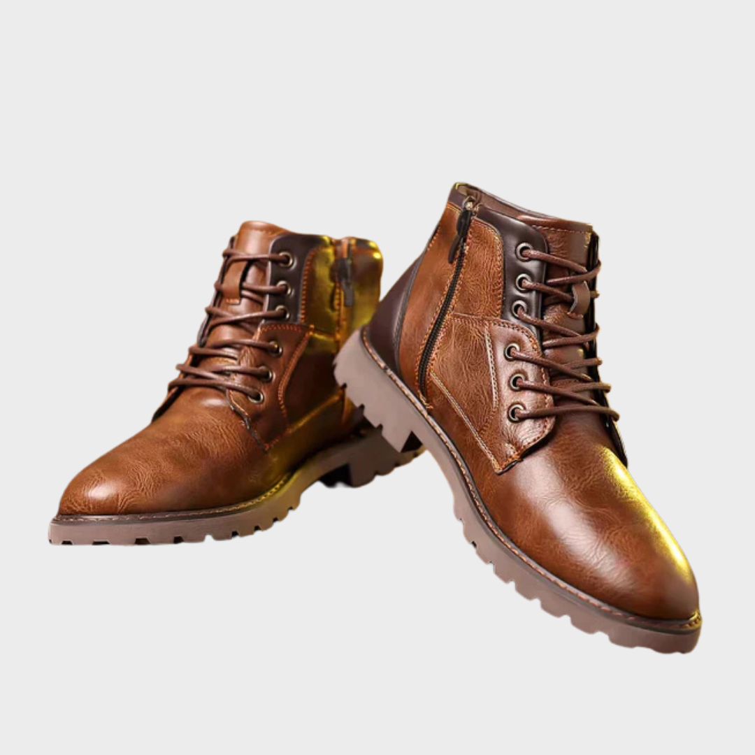 Jethro | Botines de cuero resistente con cordones