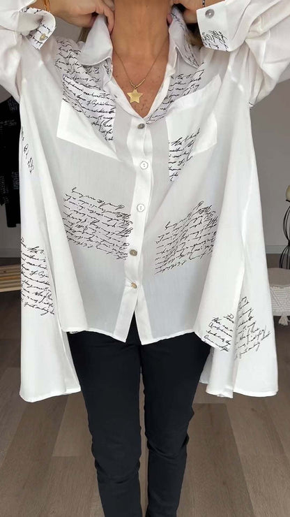 Callista™ - Camisa de botones con diseño manuscrito