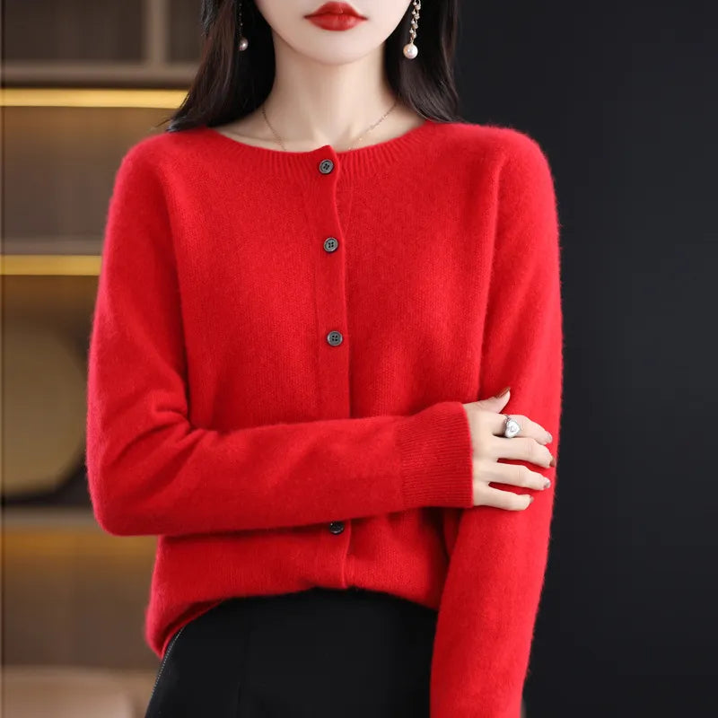 Rhea | Cárdigan ligero de merino para mujer | Clásico para el día a día